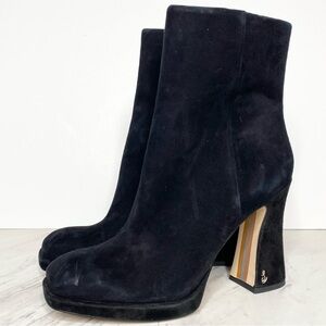 Sam Edelman Jaye Heeled Black Suede Bootie 10M
